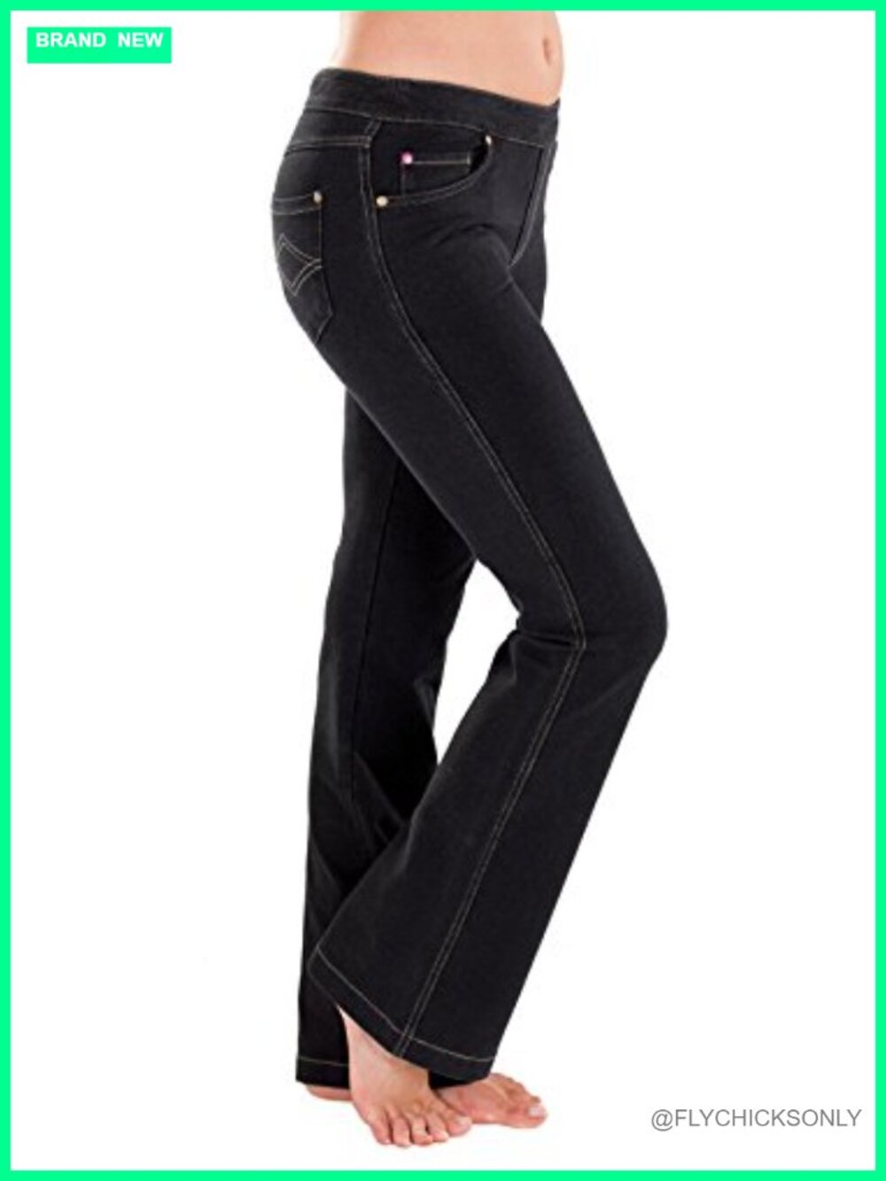 Stretch Bootcut Jeans for Women Drawstring Waist Regular Fit Casual Comfort